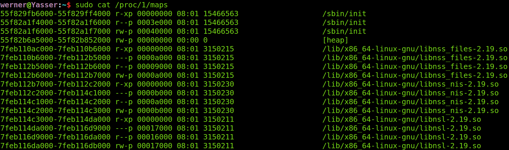 proc中进程内存映射