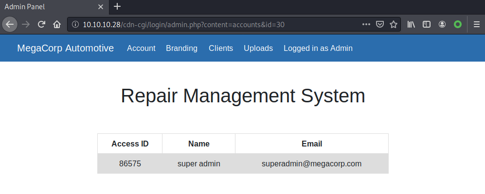 用户id为30时的显示