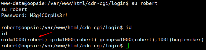 成功提权到普通用户
